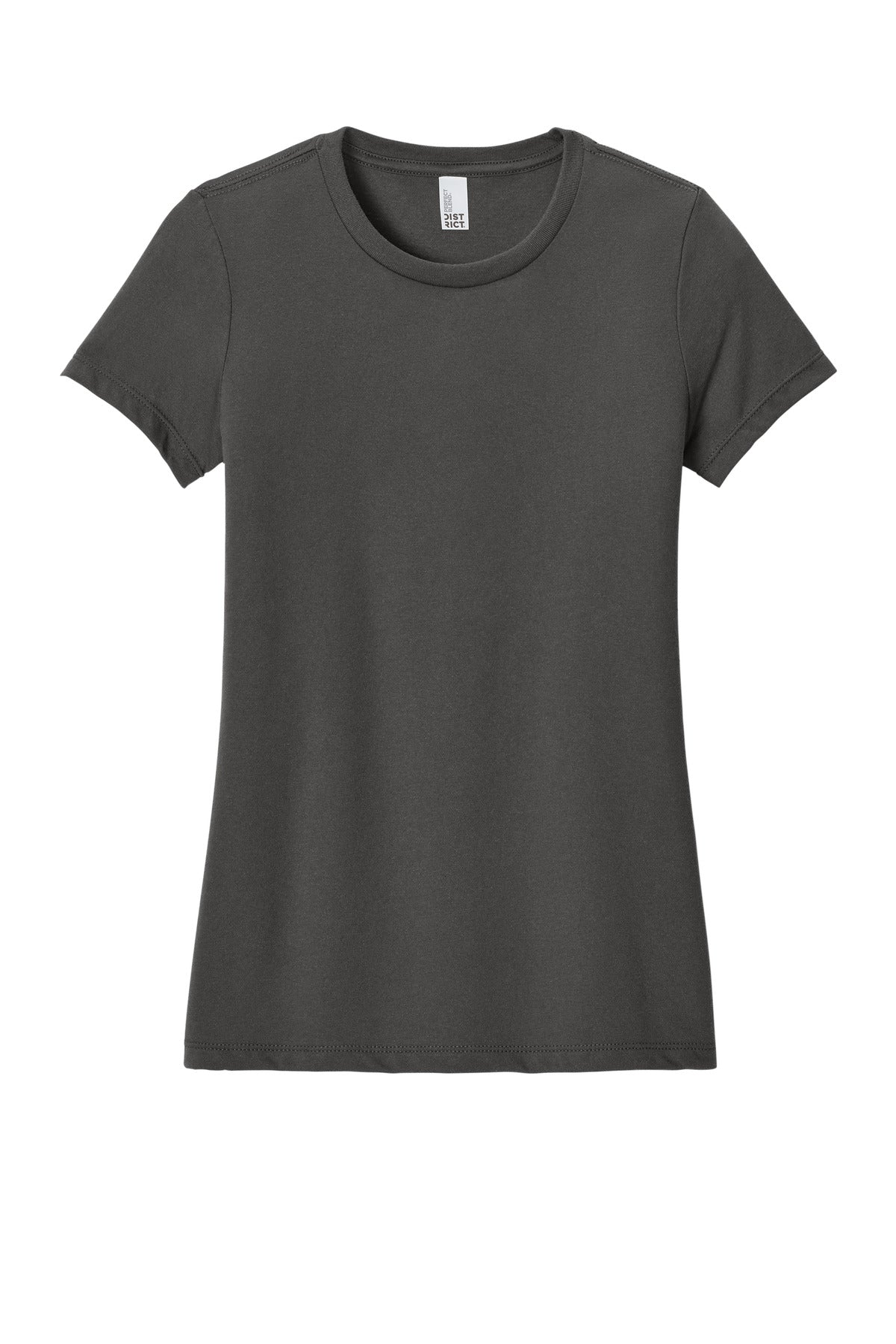 District Women's Perfect Blend CVC Tee - Charcoal - flat front