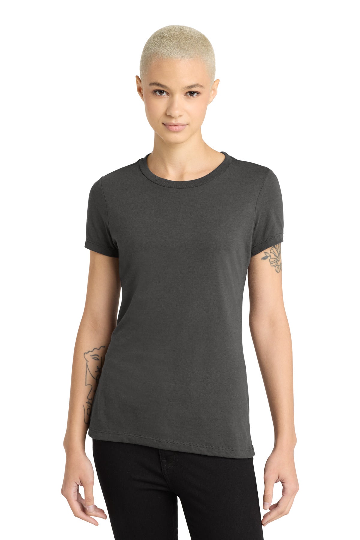 District Women's Perfect Blend CVC Tee - Charcoal - front