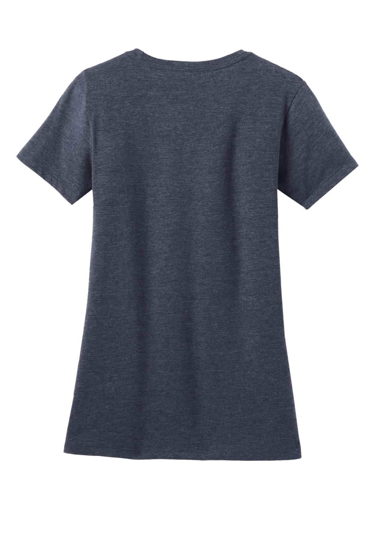 District Women's Perfect Blend CVC Tee - Heathered Navy - flat back