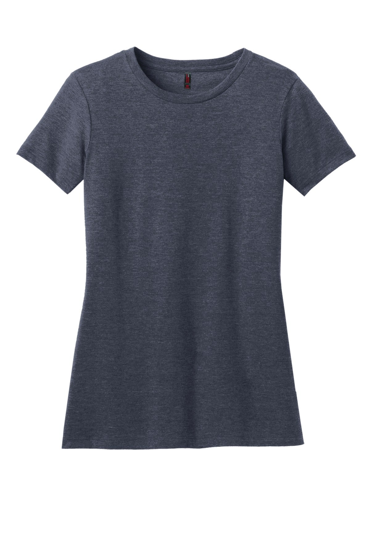 District Women's Perfect Blend CVC Tee - Heathered Navy - flat front