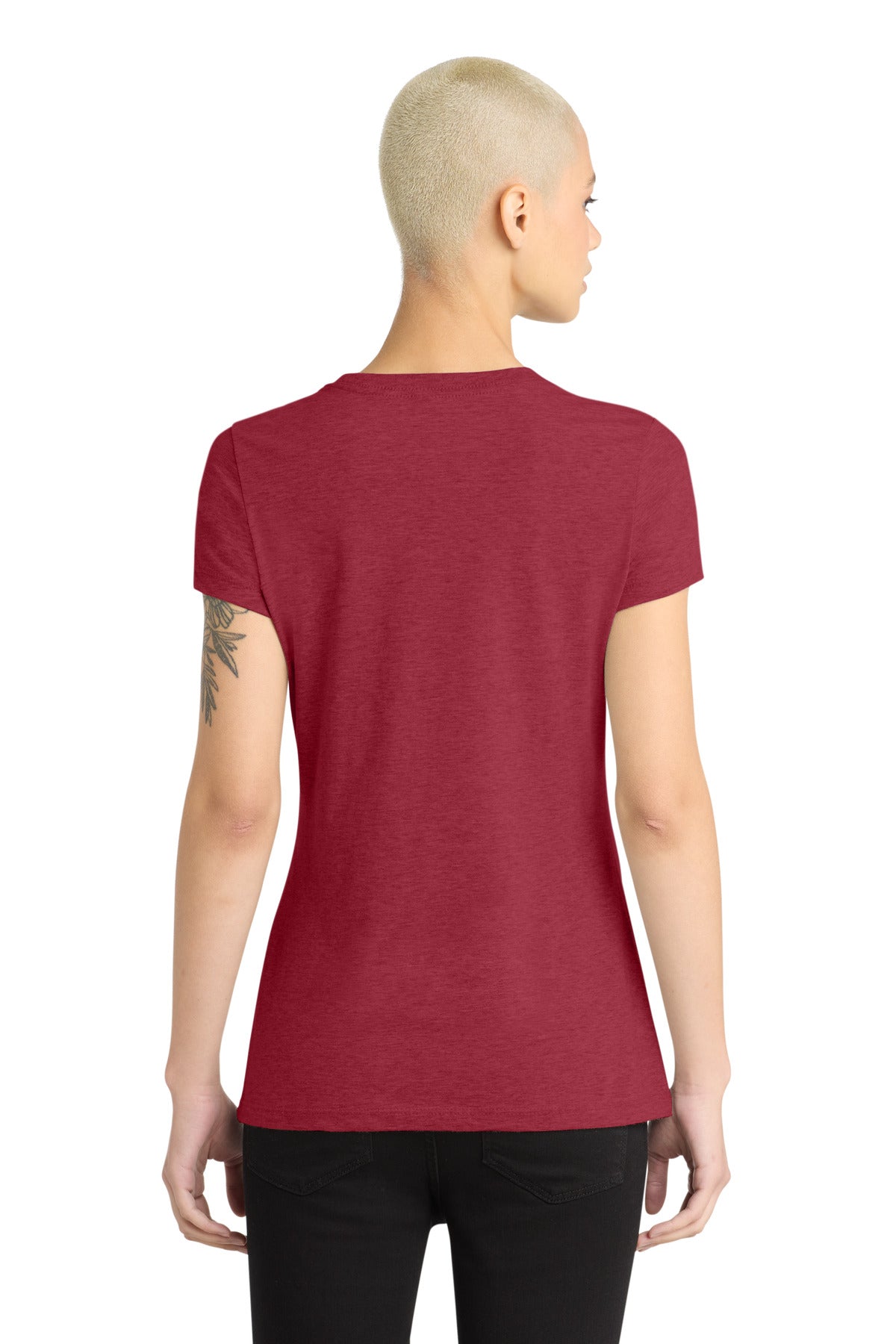 District Women's Perfect Blend CVC Tee - Heathered Red - back