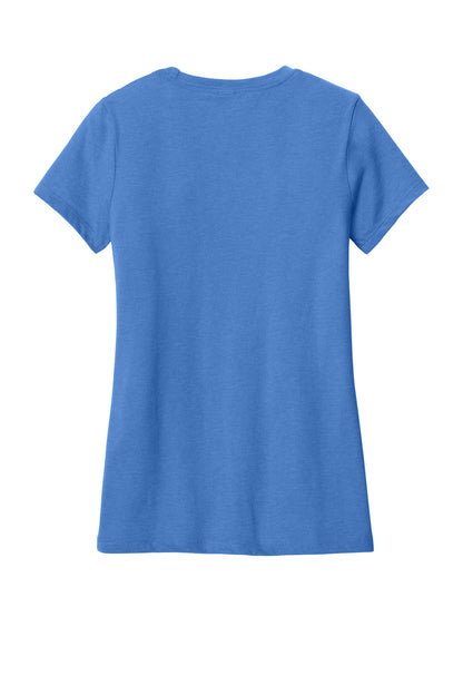 District Women's Perfect Blend CVC Tee - Heathered Royal - flat back