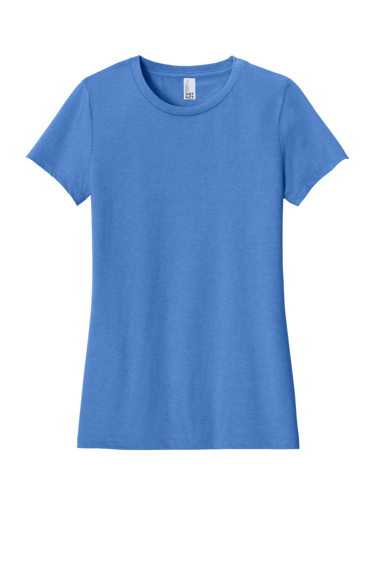 District Women's Perfect Blend CVC Tee - Heathered Royal - flat front