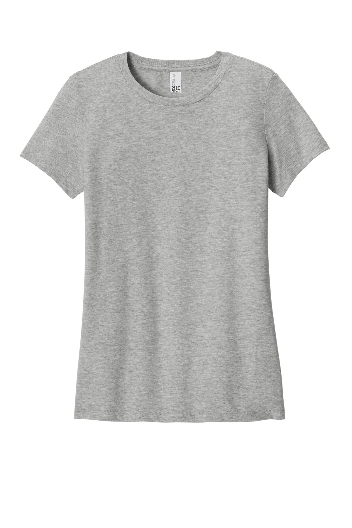District Women's Perfect Blend CVC Tee - Light Heather Grey - flat front