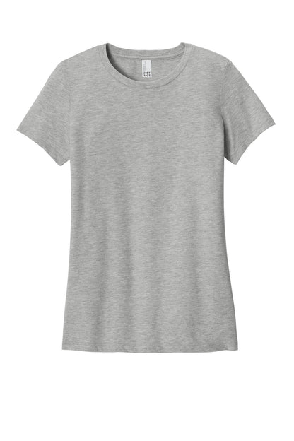 District Women's Perfect Blend CVC Tee - Light Heather Grey - flat front