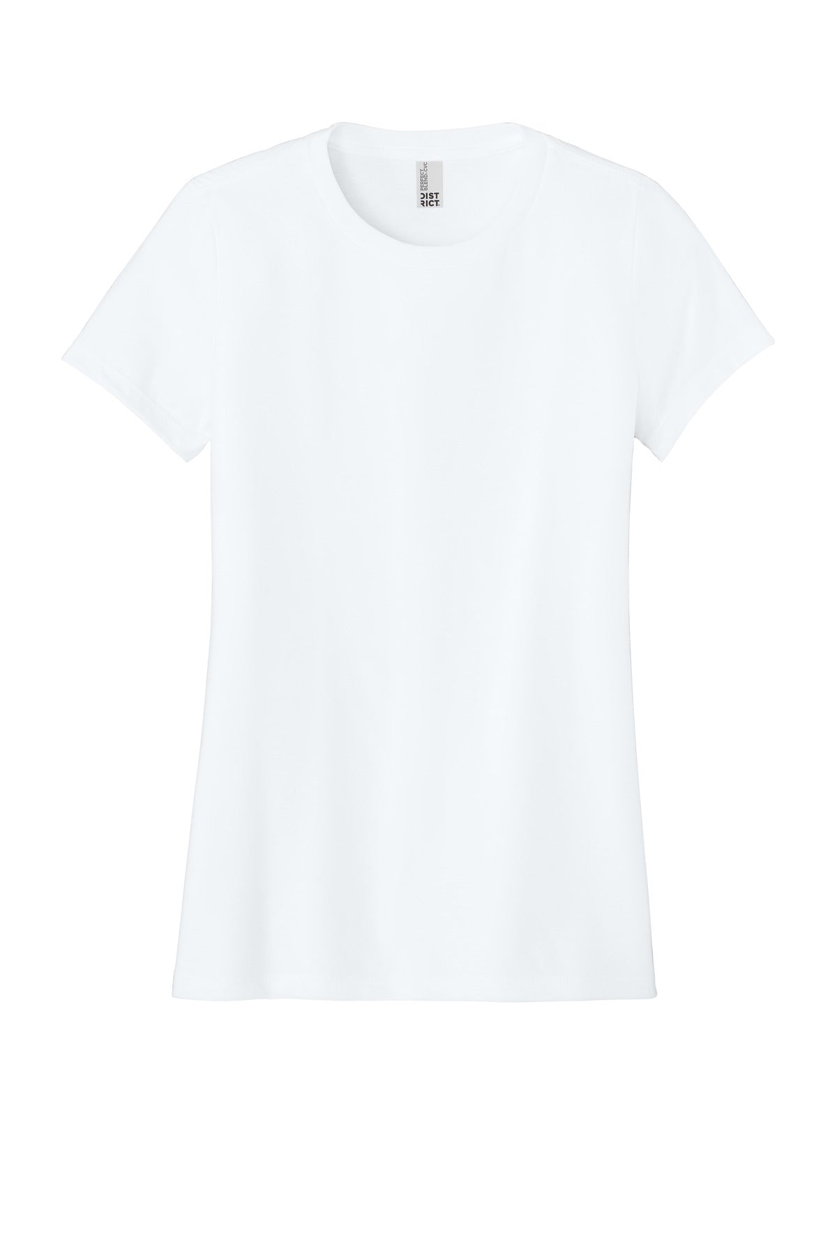 District Women's Perfect Blend CVC Tee - White - flat front