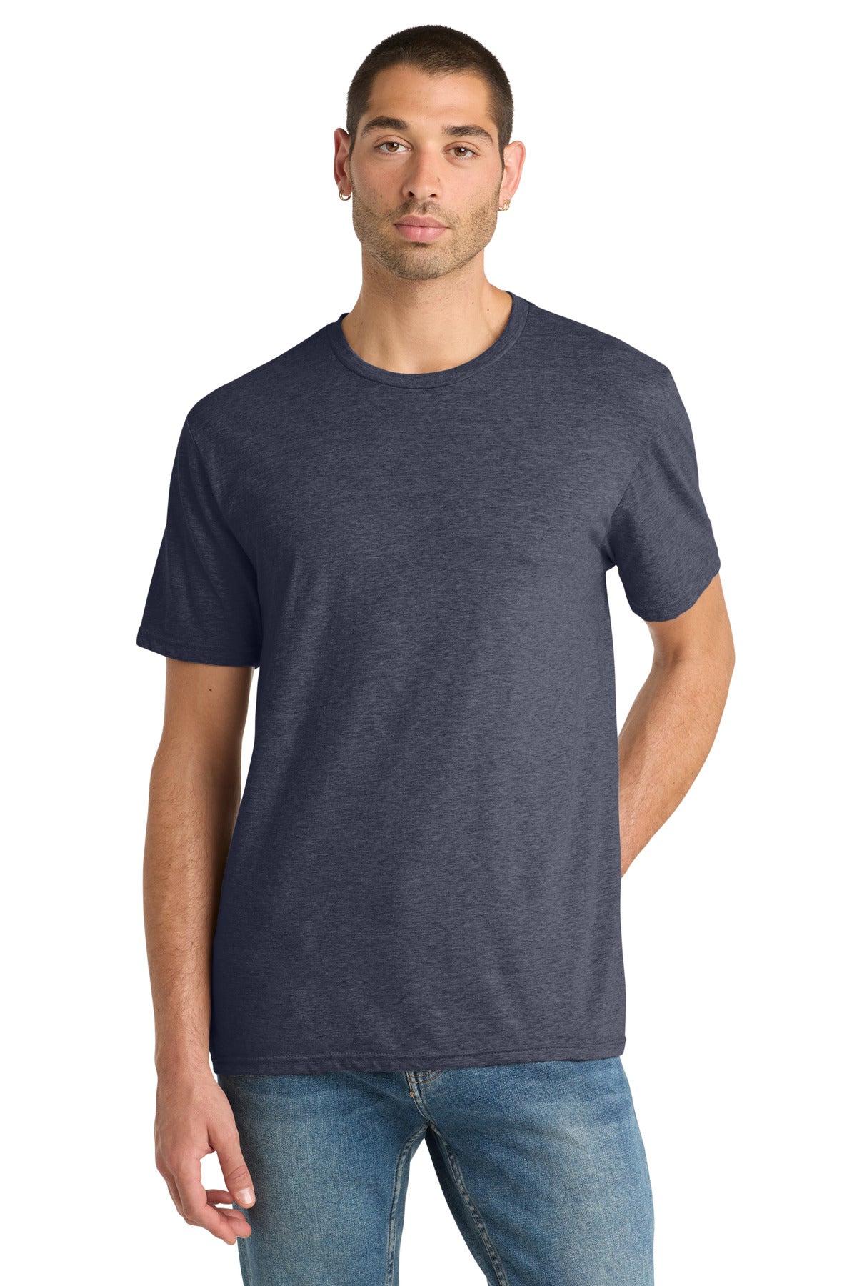 District Perfect Blend CVC Tee - Heathered Navy - front