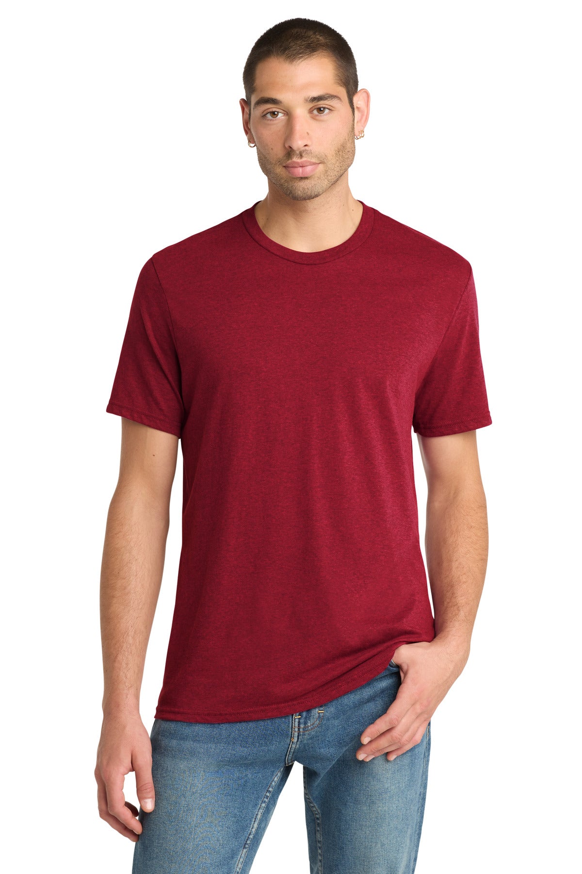 District Perfect Blend CVC Tee - Red Fleck - front