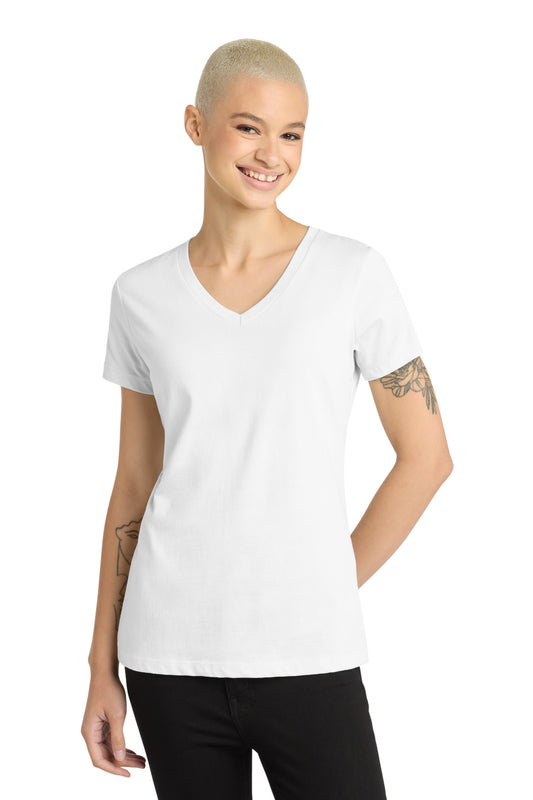 District Women's Perfect Weight V-Neck Tee - Bright White - front