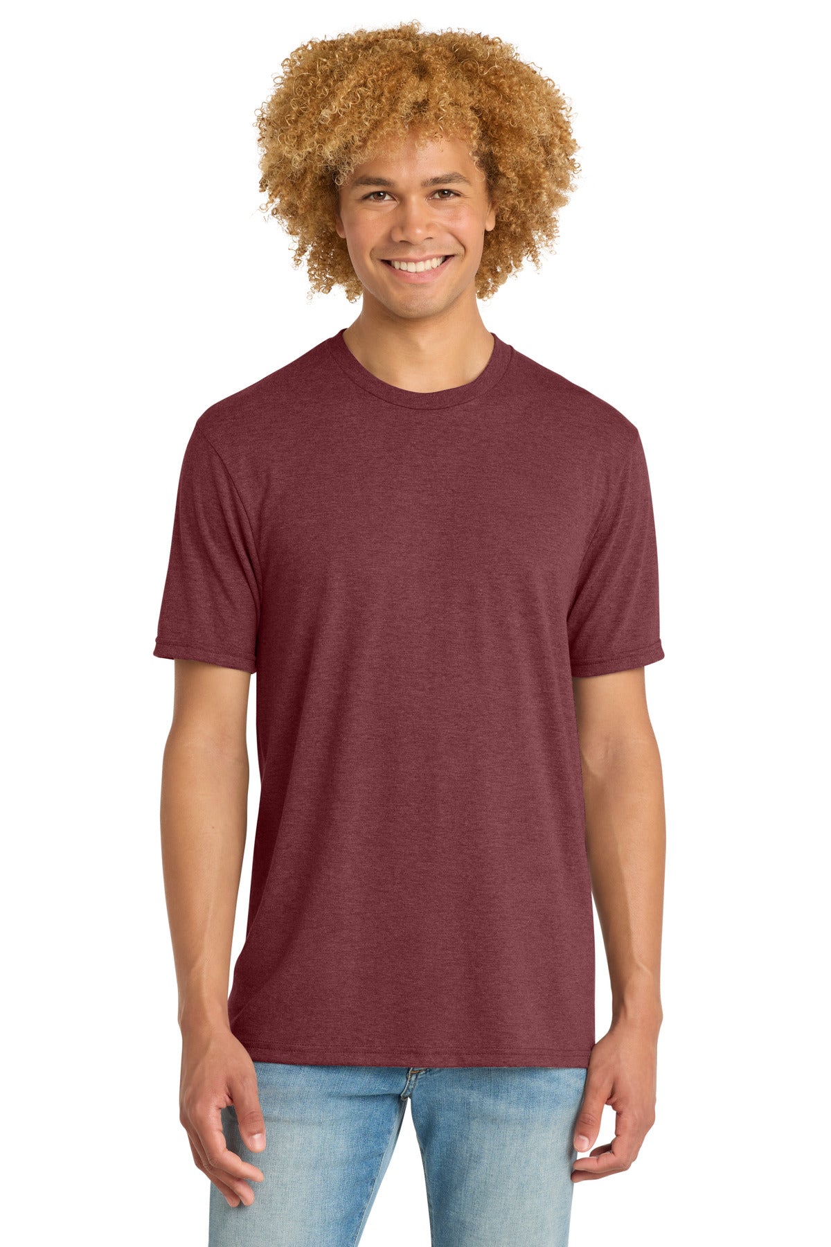 District Perfect Tri DTG Tee - Maroon Frost - front