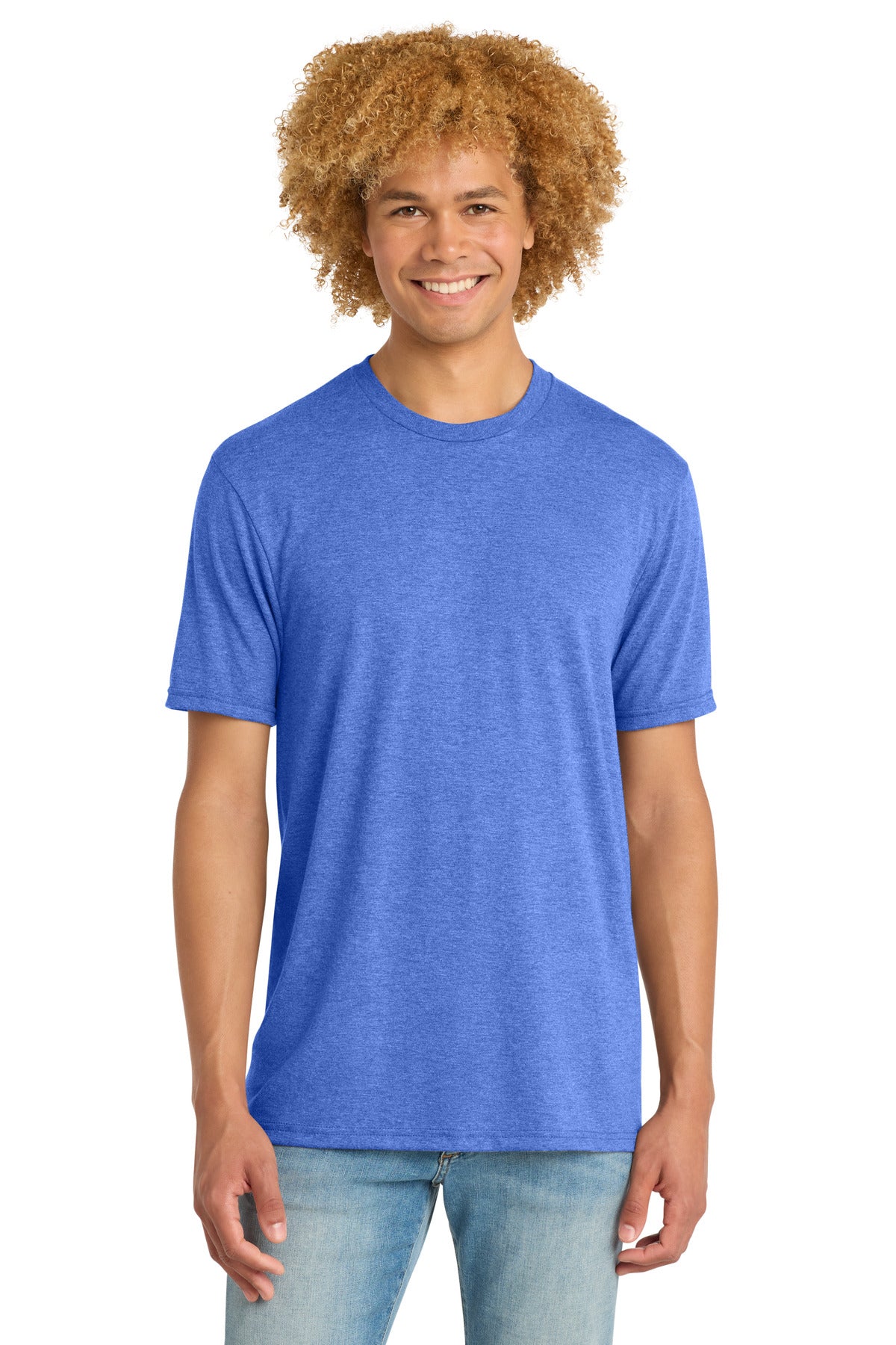 District Perfect Tri DTG Tee - Royal Frost - front