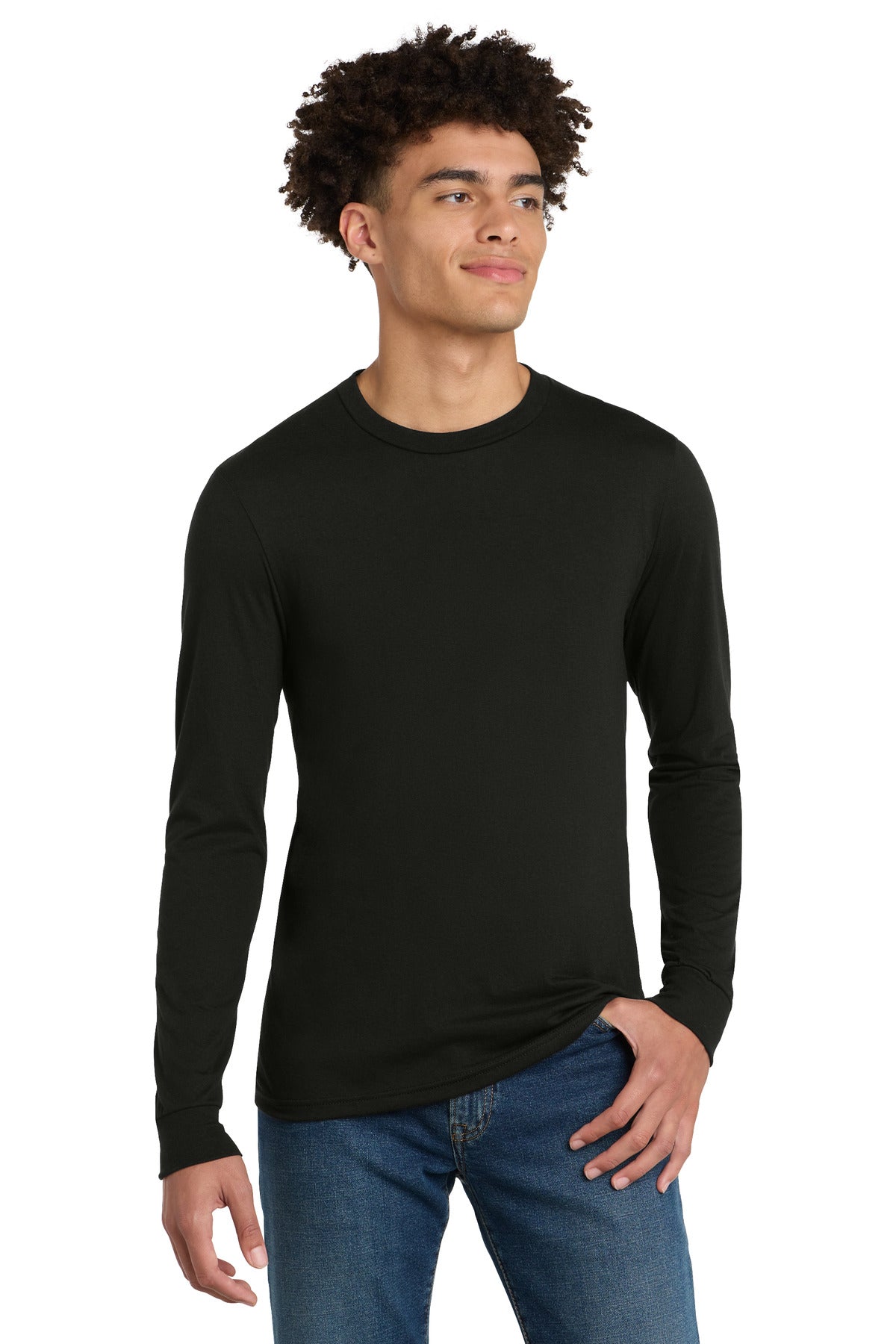District Perfect Tri Long Sleeve Tee - Black - front