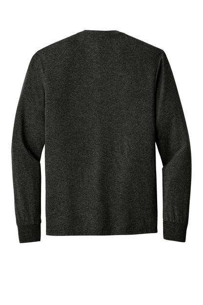 District Perfect Tri Long Sleeve Tee - Black Frost - flat back