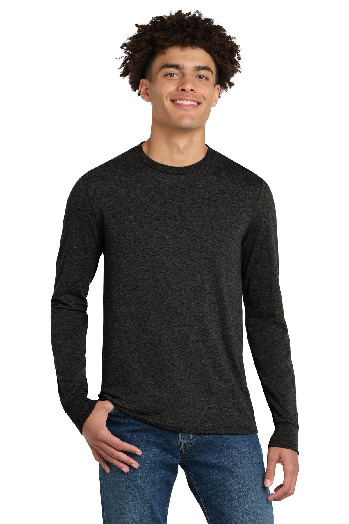 District Perfect Tri Long Sleeve Tee - Black Frost - front