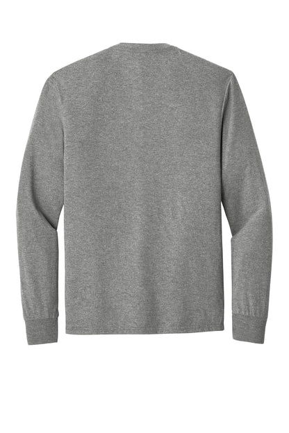 District Perfect Tri Long Sleeve Tee - Grey Frost - flat back