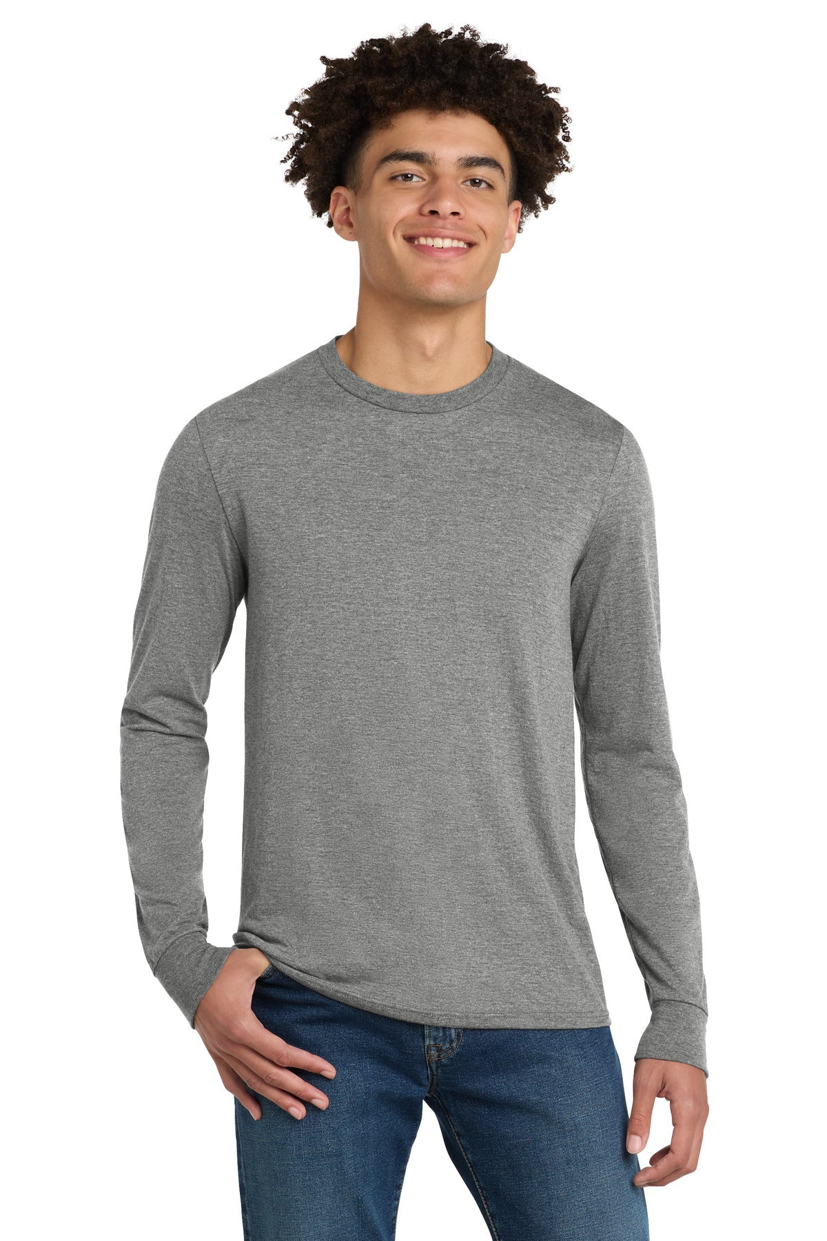 District Perfect Tri Long Sleeve Tee - Grey Frost - front