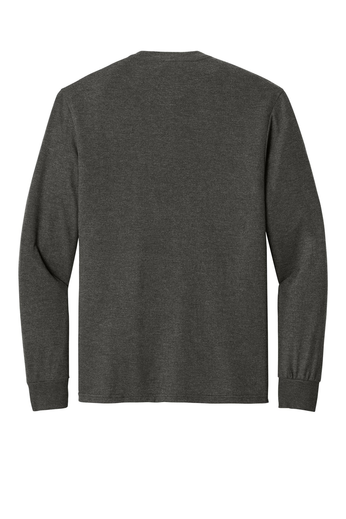 District Perfect Tri Long Sleeve Tee - Heathered Charcoal - flat back