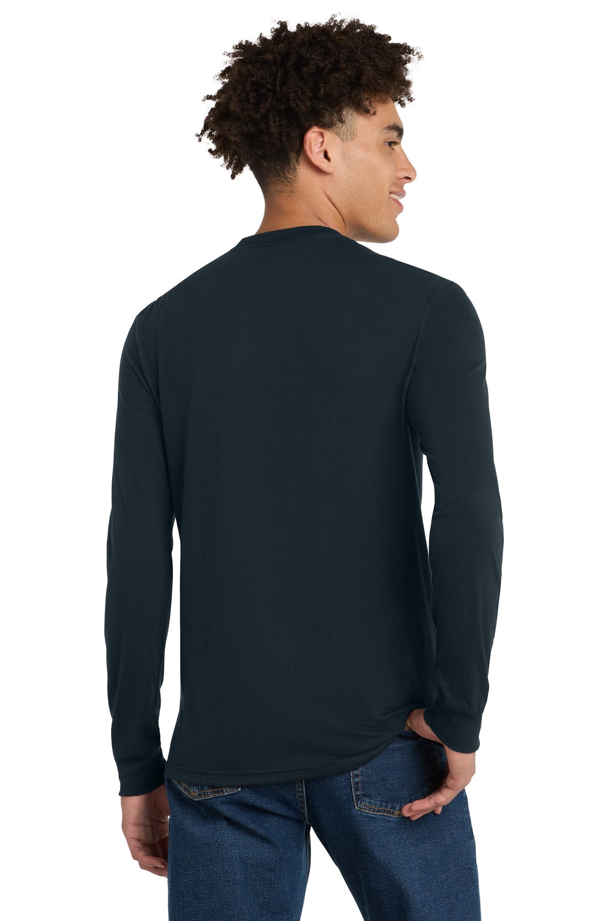 District Perfect Tri Long Sleeve Tee - New Navy - back