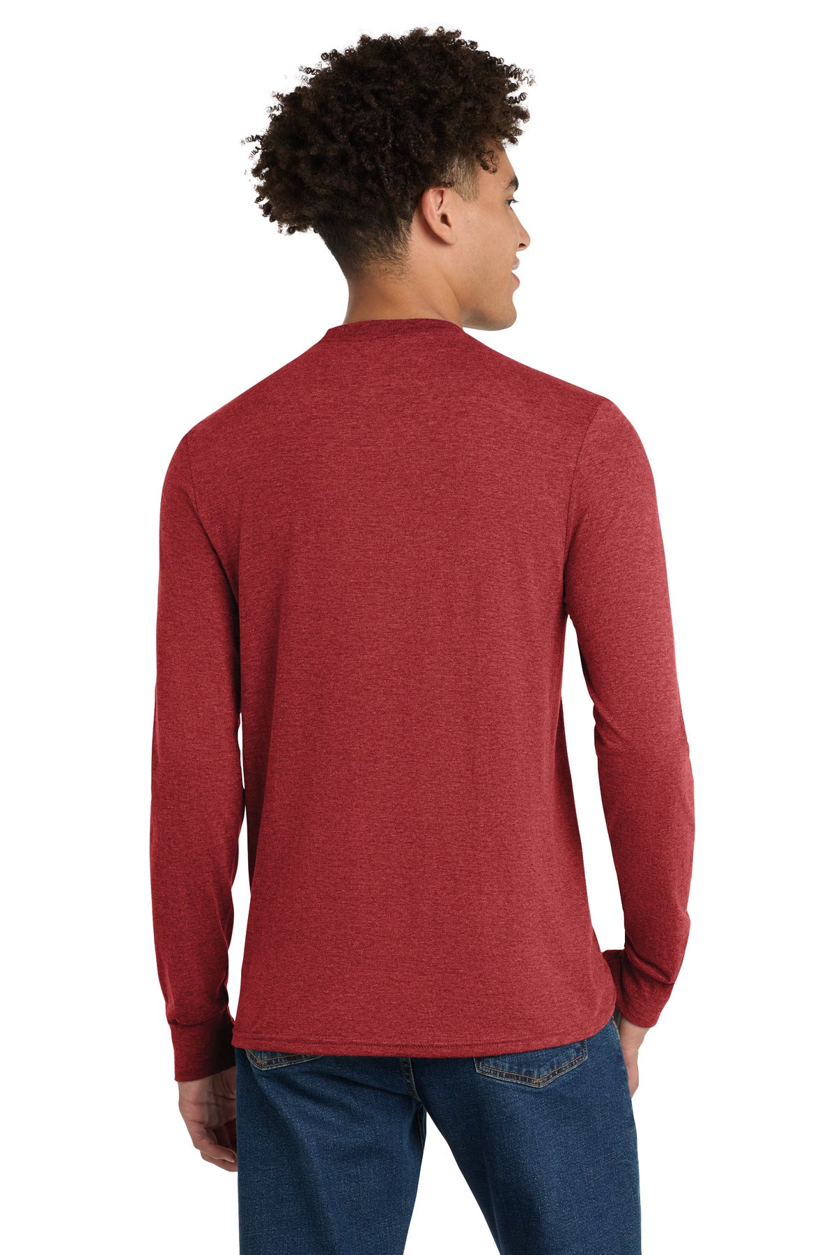 District Perfect Tri Long Sleeve Tee - Red Frost - back