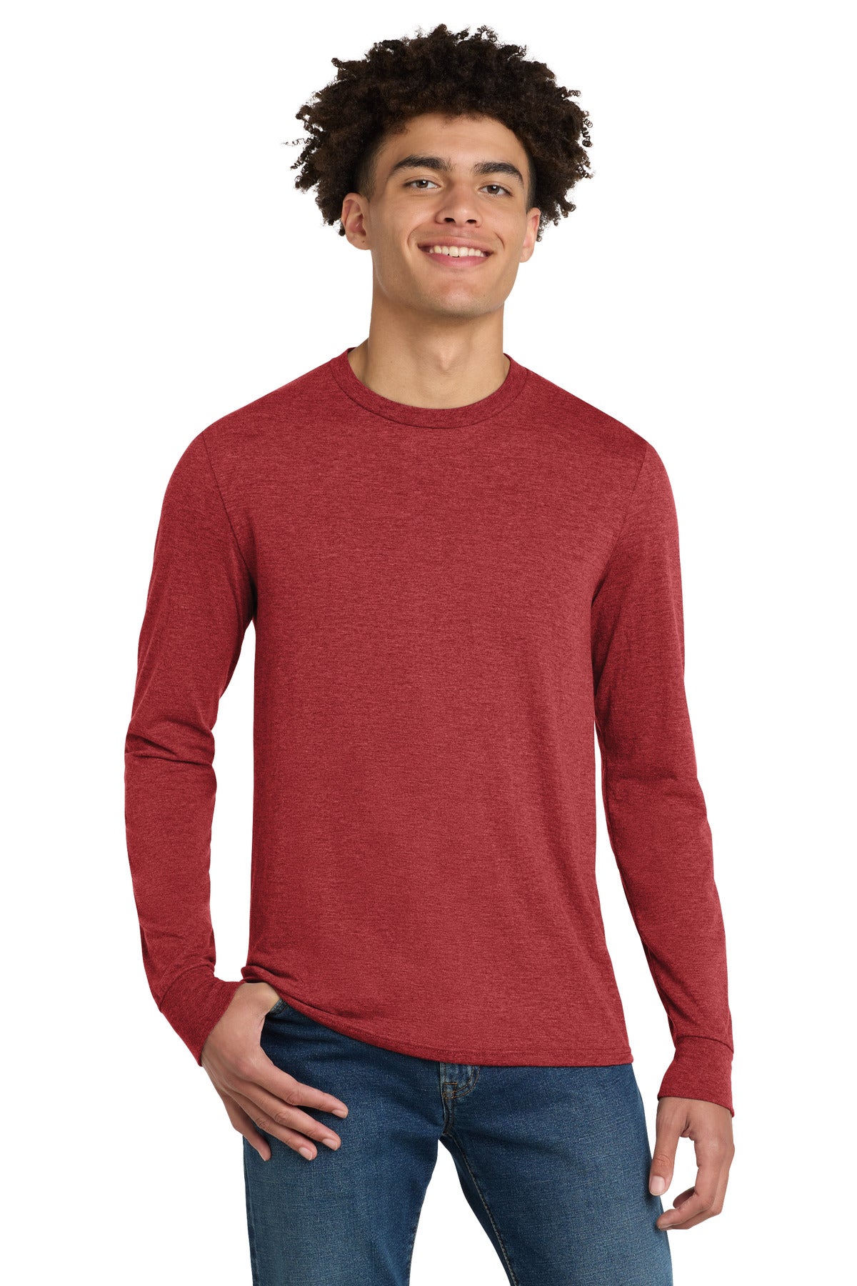 District Perfect Tri Long Sleeve Tee - Red Frost - front