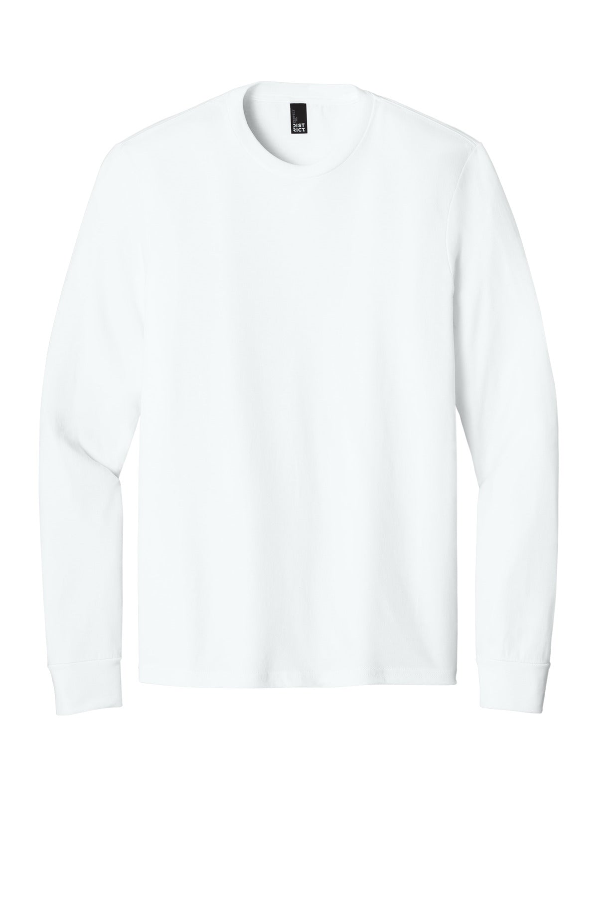District Perfect Tri Long Sleeve Tee - White - flat front