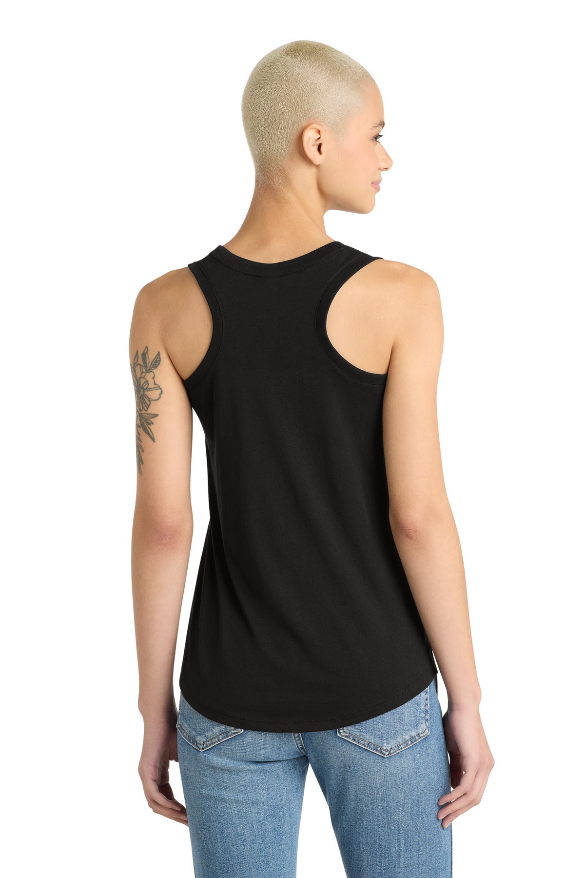 District Women's Perfect Tri Racerback Tank - Black - back