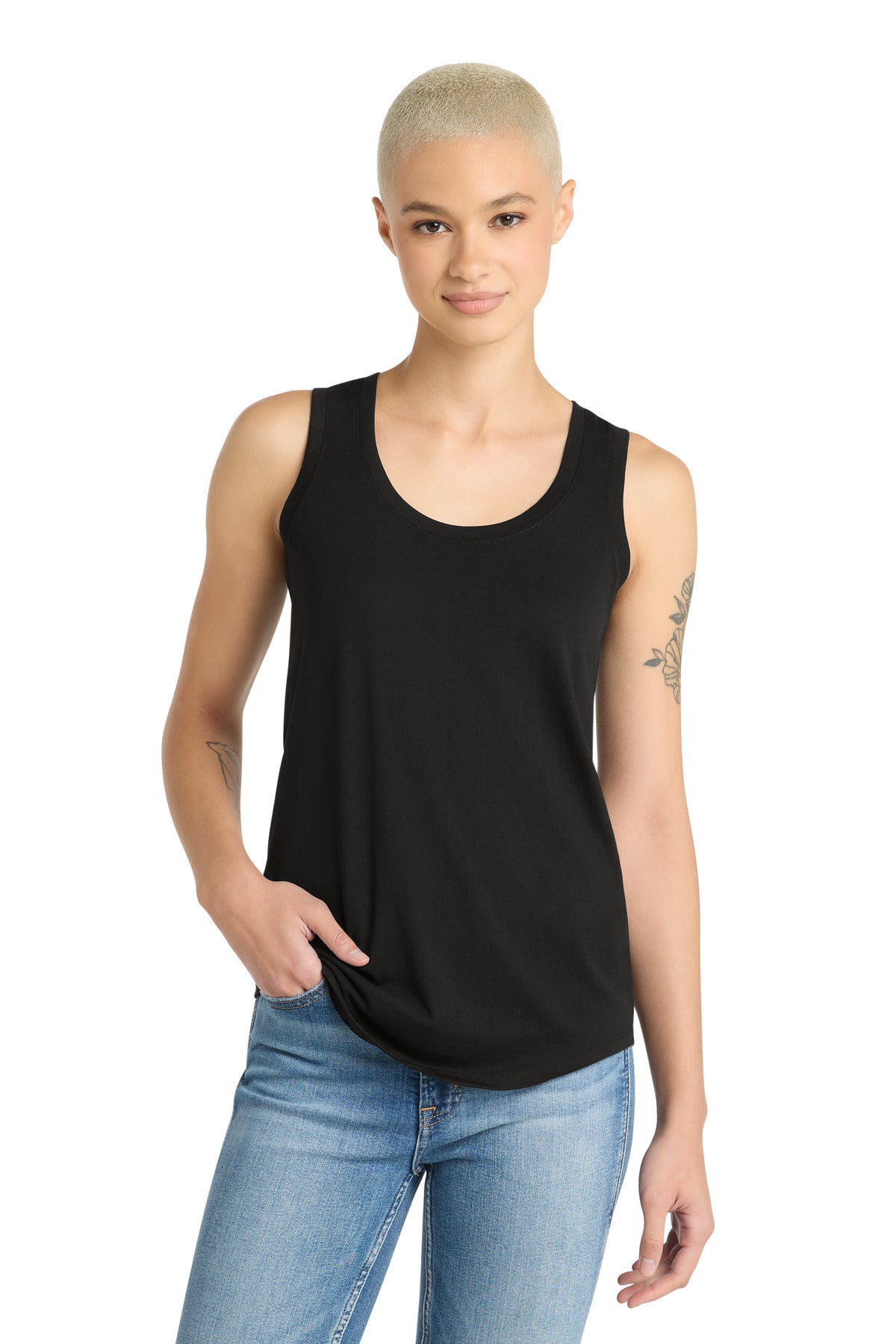 District Women's Perfect Tri Racerback Tank - Black - front