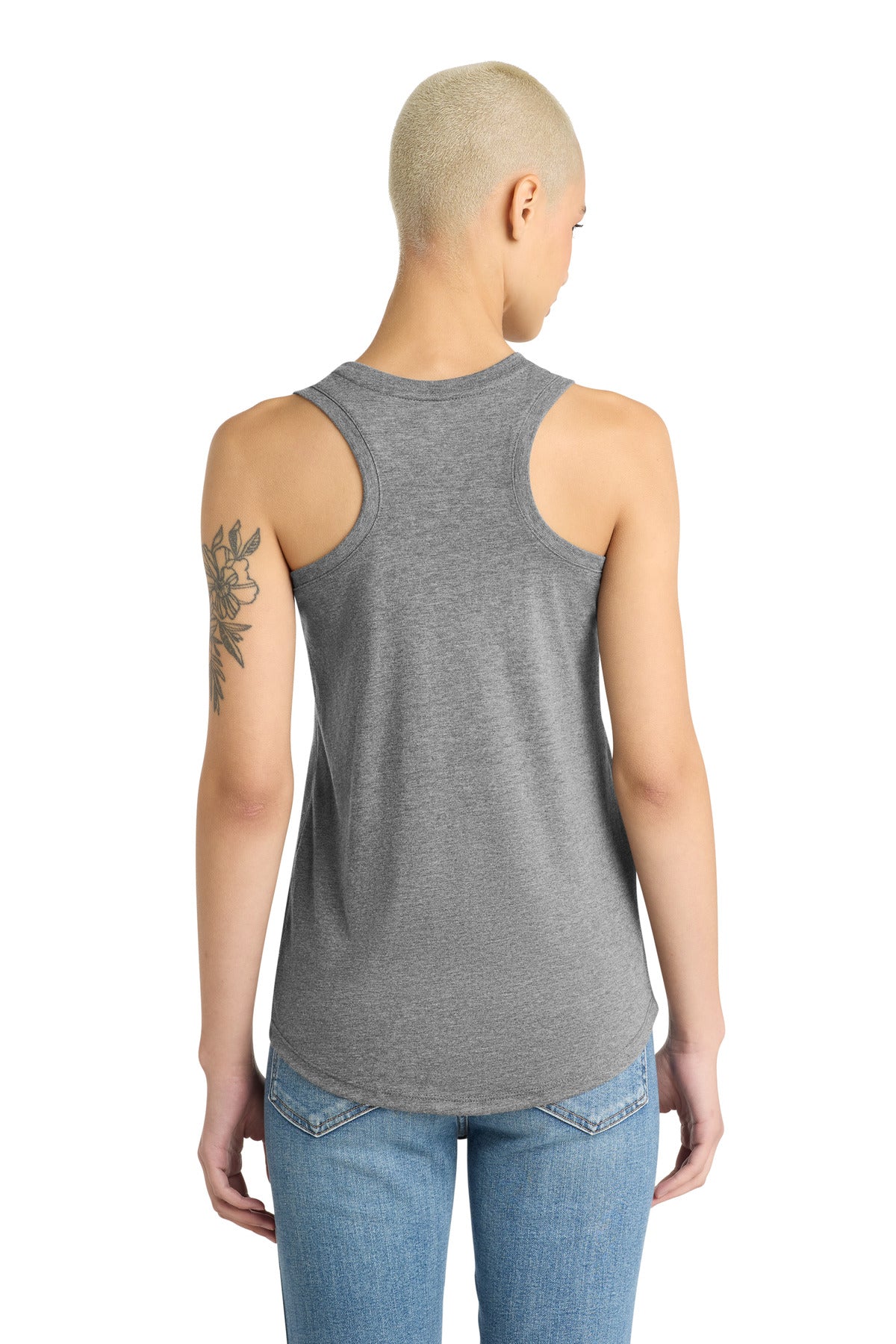 District Women's Perfect Tri Racerback Tank - Grey Frost - back