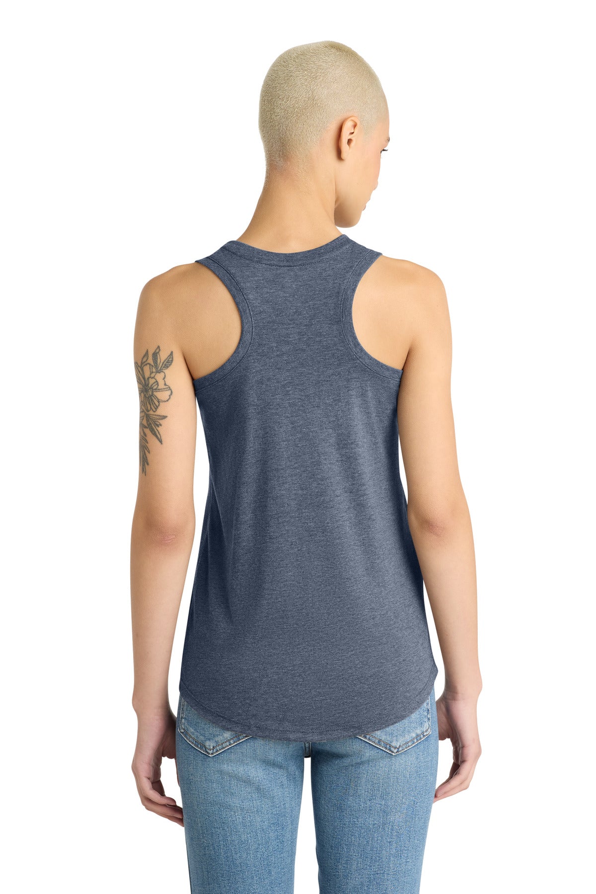 District Women's Perfect Tri Racerback Tank - Navy Frost - back