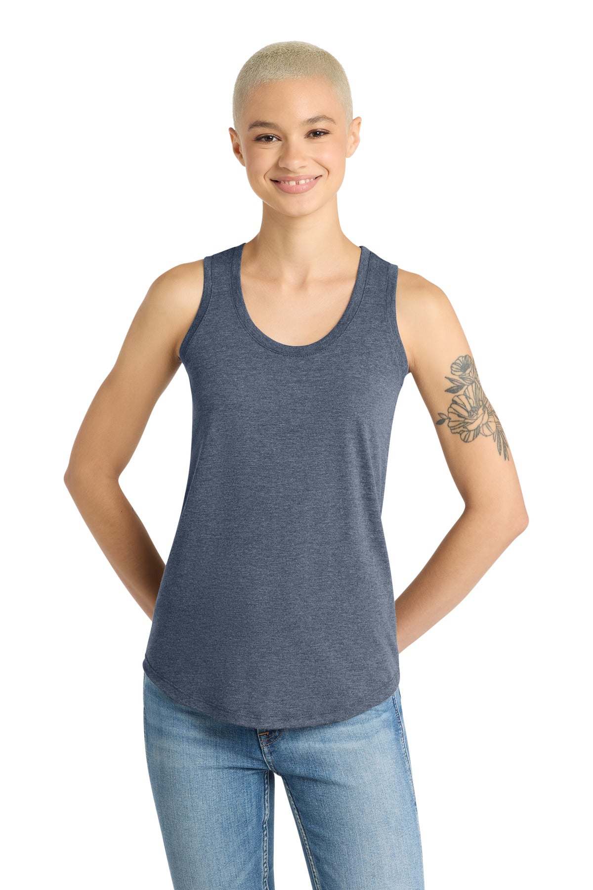 District Women's Perfect Tri Racerback Tank - Navy Frost - front