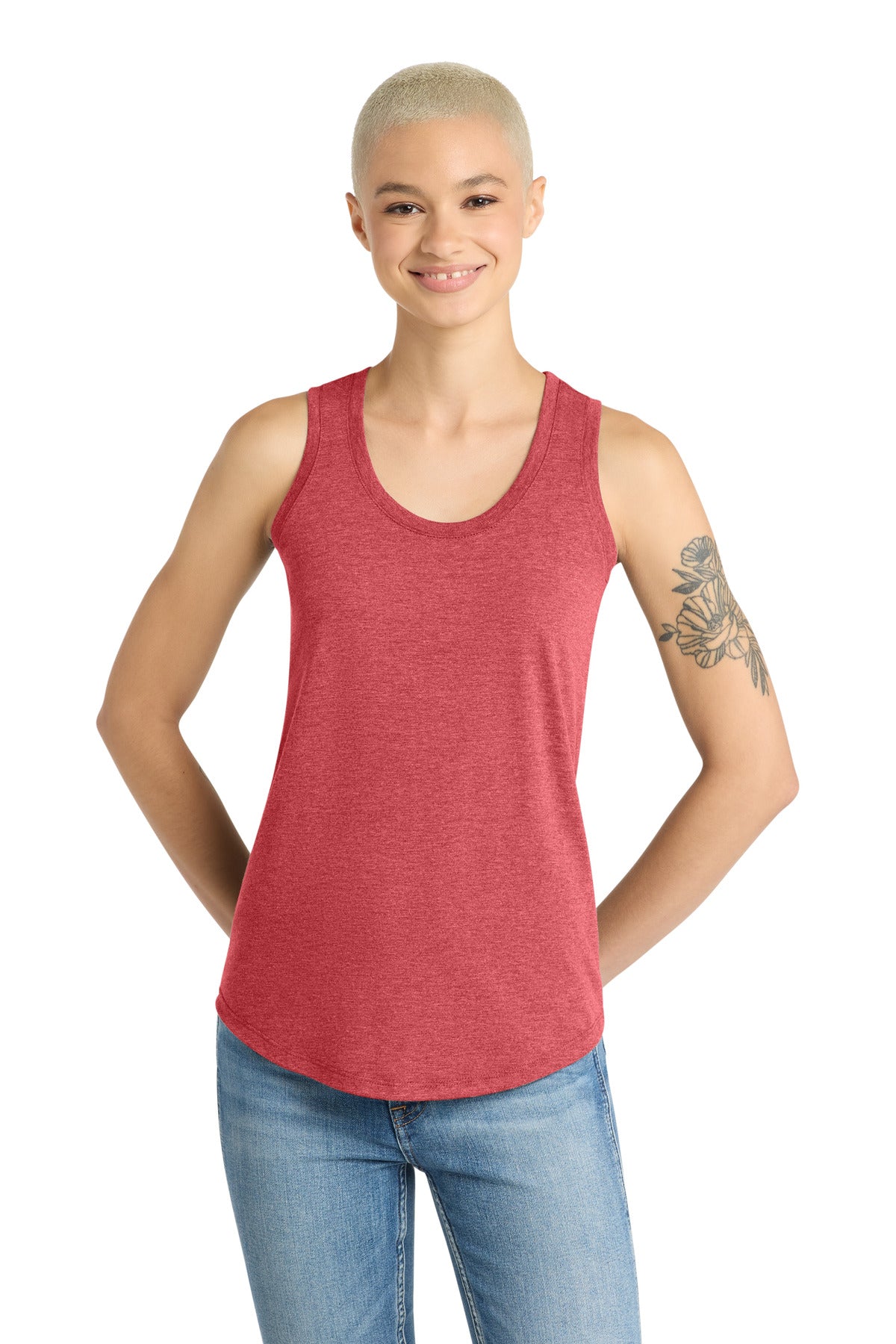 District Women's Perfect Tri Racerback Tank - Red Frost - front