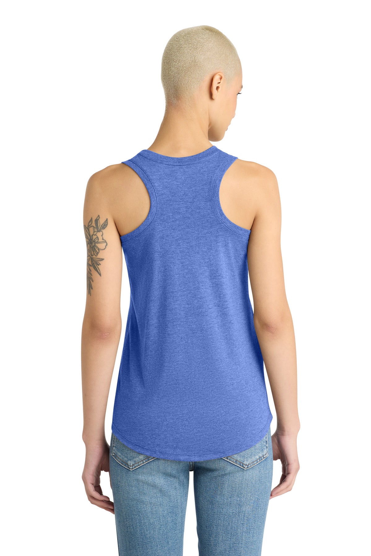District Women's Perfect Tri Racerback Tank - Royal Frost - back