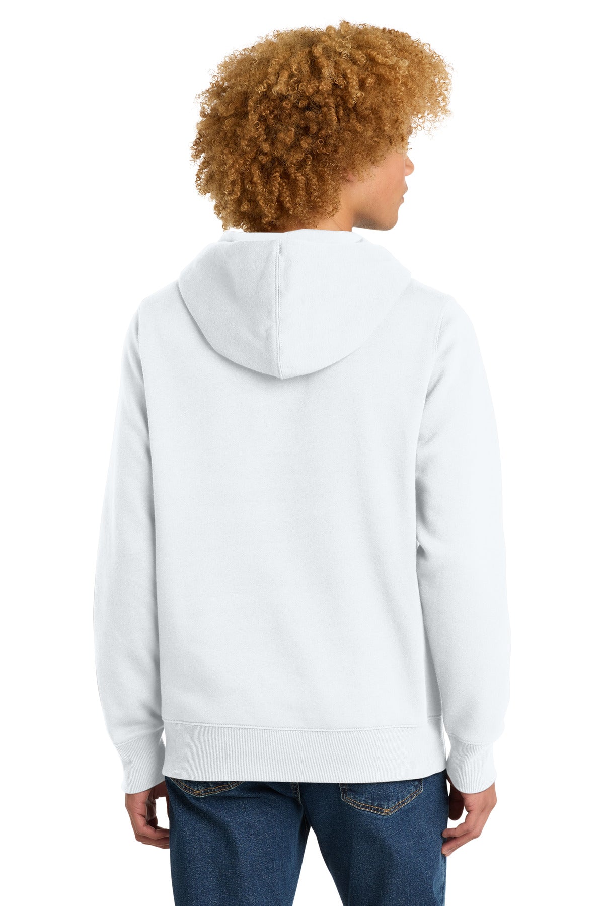 District Perfect Weight Fleece Hoodie - Bright White - back