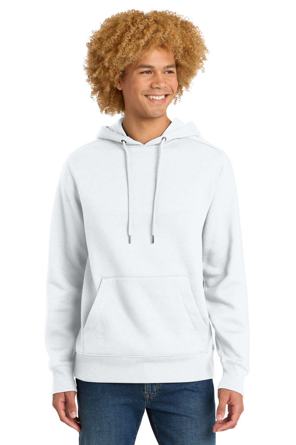 District Perfect Weight Fleece Hoodie - Bright White - front