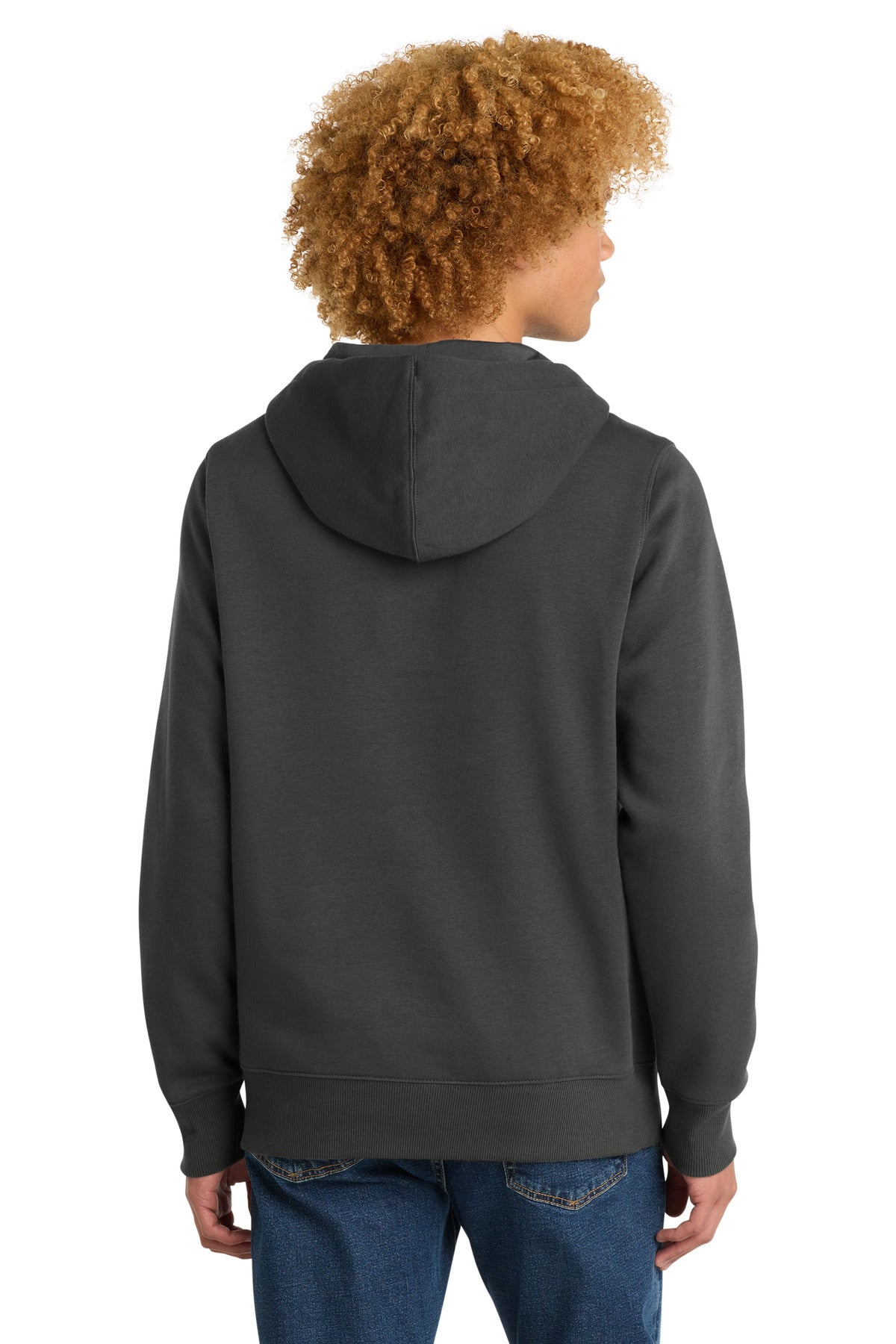 District Perfect Weight Fleece Hoodie - Charcoal - back