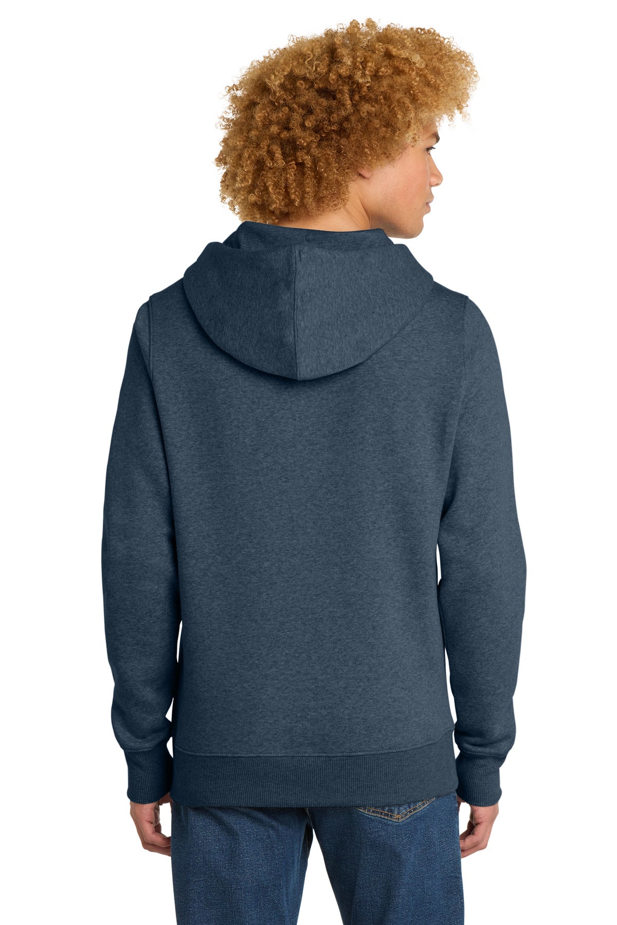 District Perfect Weight Fleece Hoodie - Heathered Navy - back