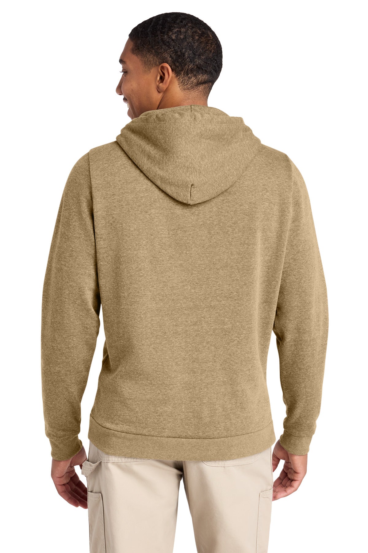District Perfect Tri Fleece Pullover Hoodie - Desert Tan Heather - back