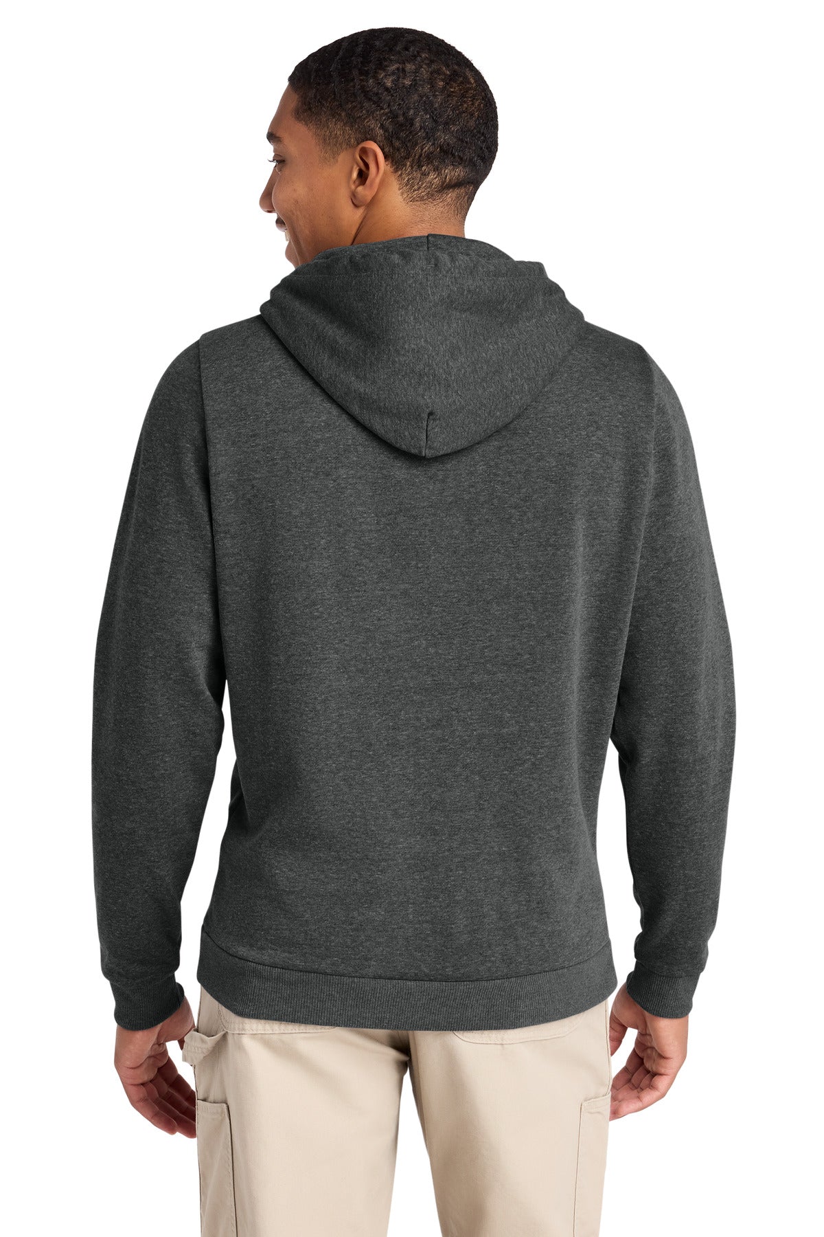 District Perfect Tri Fleece Pullover Hoodie - Heathered Charcoal - back