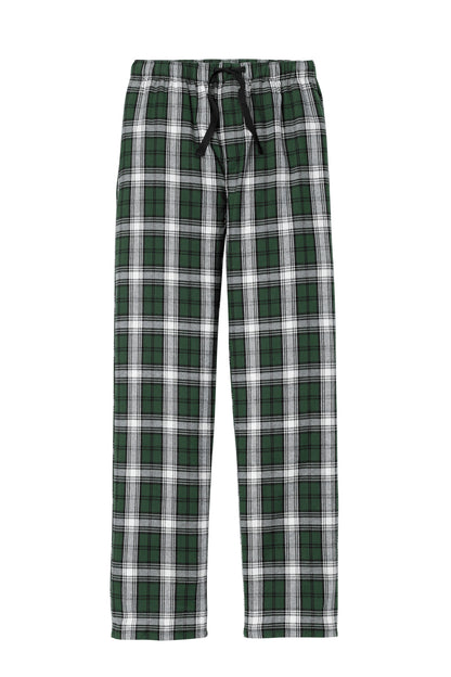 District Flannel Pocket Pant - Dark Green Tartan Plaid - flat front