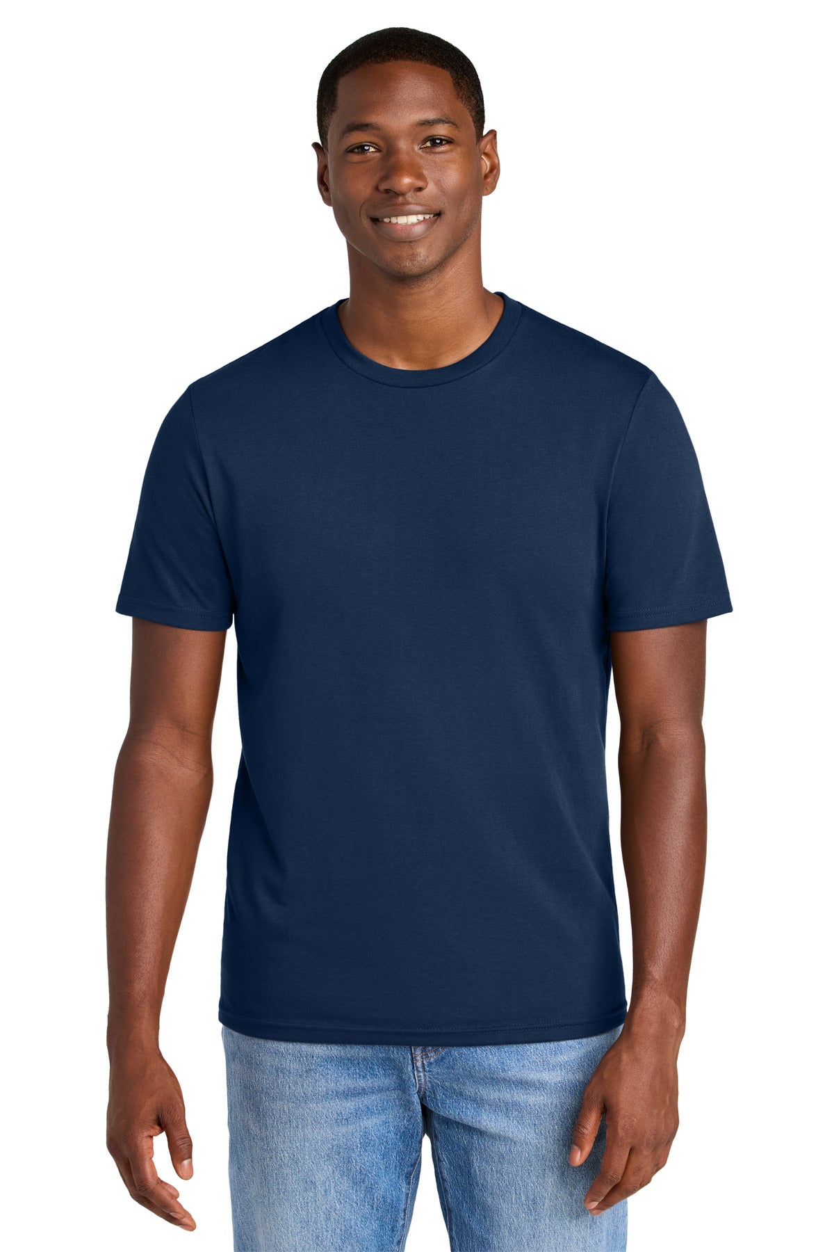 District Perfect Weight CVC Tee - Dark Royal - front