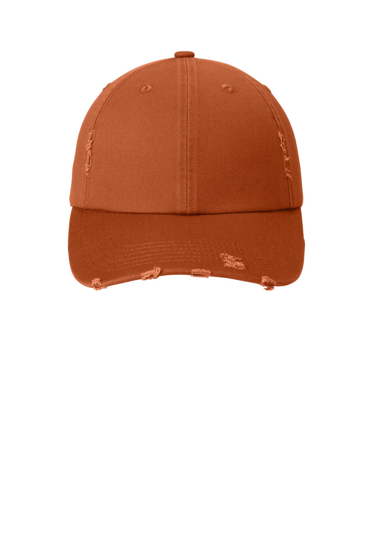 District Distressed Cap - Burnt Orange - flat front