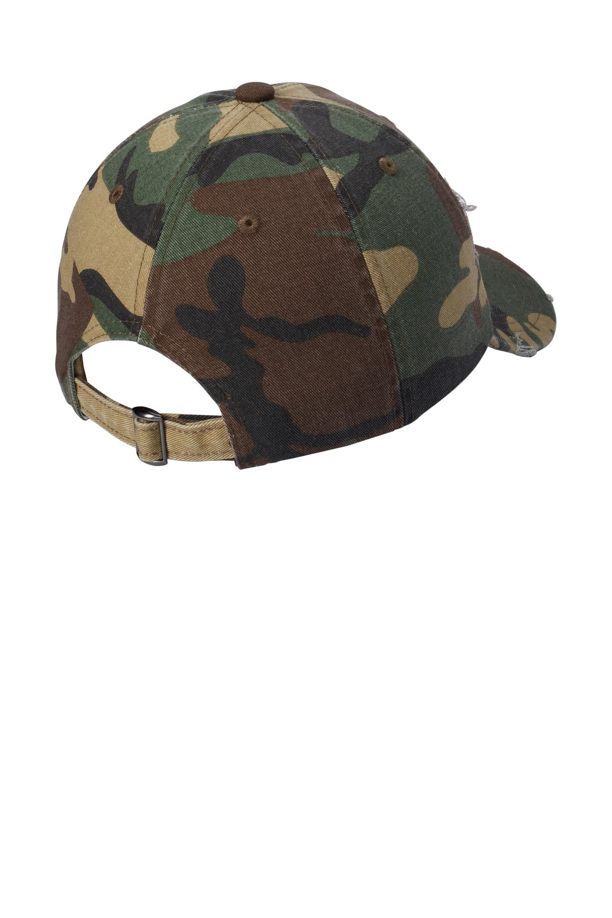 District Distressed Cap - Military Camo - flat back