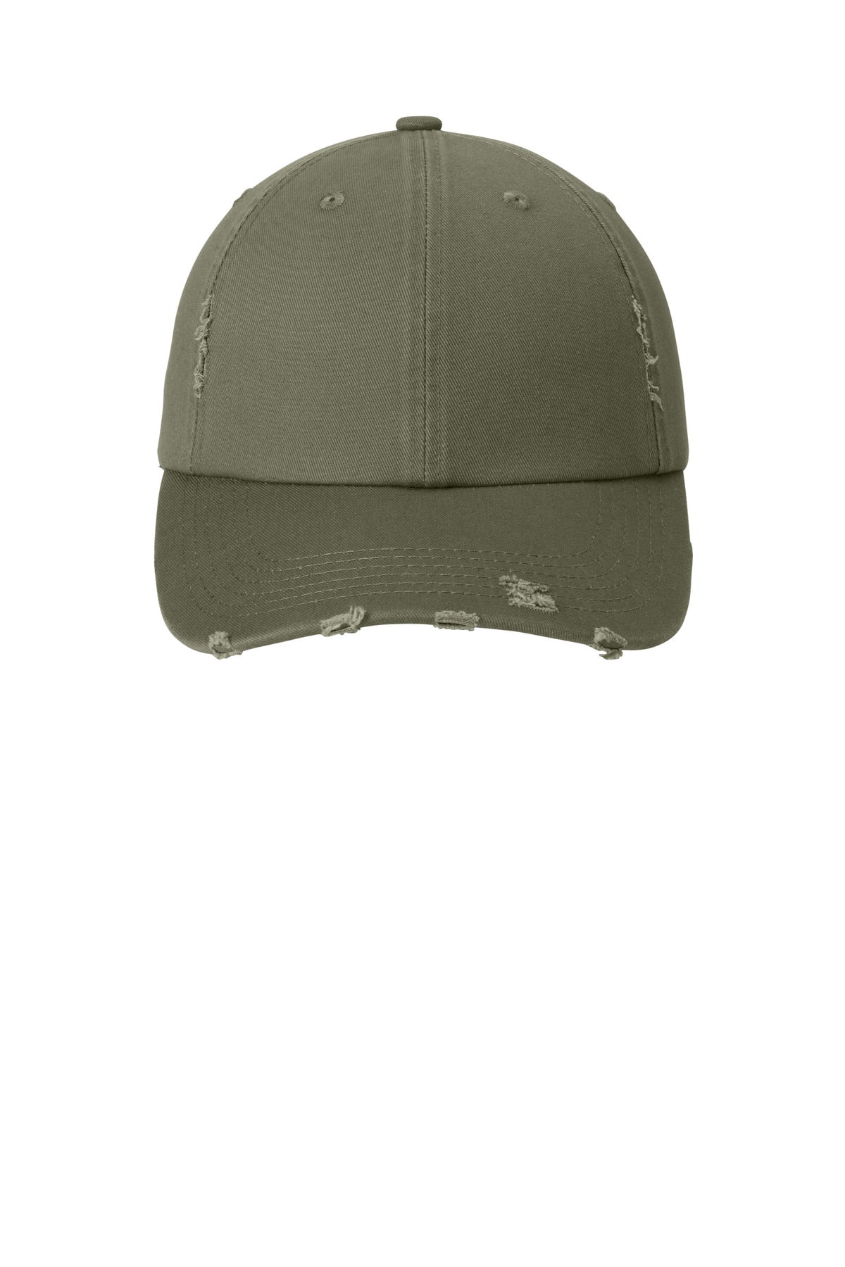 District Distressed Cap - Light Olive - flat front
