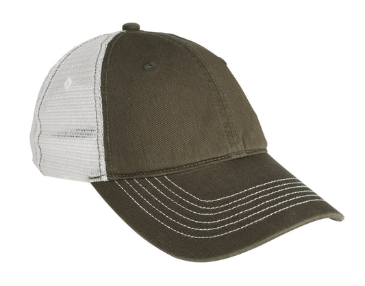 District Mesh Back Cap - Army/ White - front