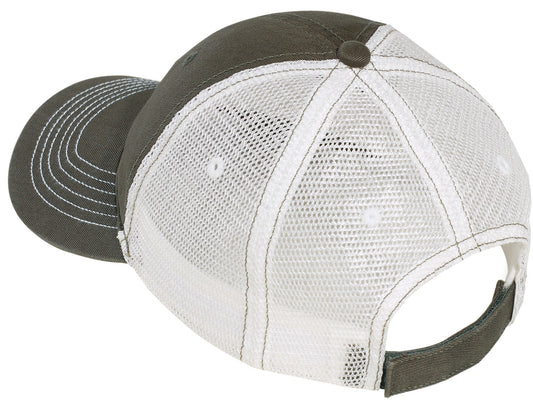 District Mesh Back Cap - Army/ White - flat back