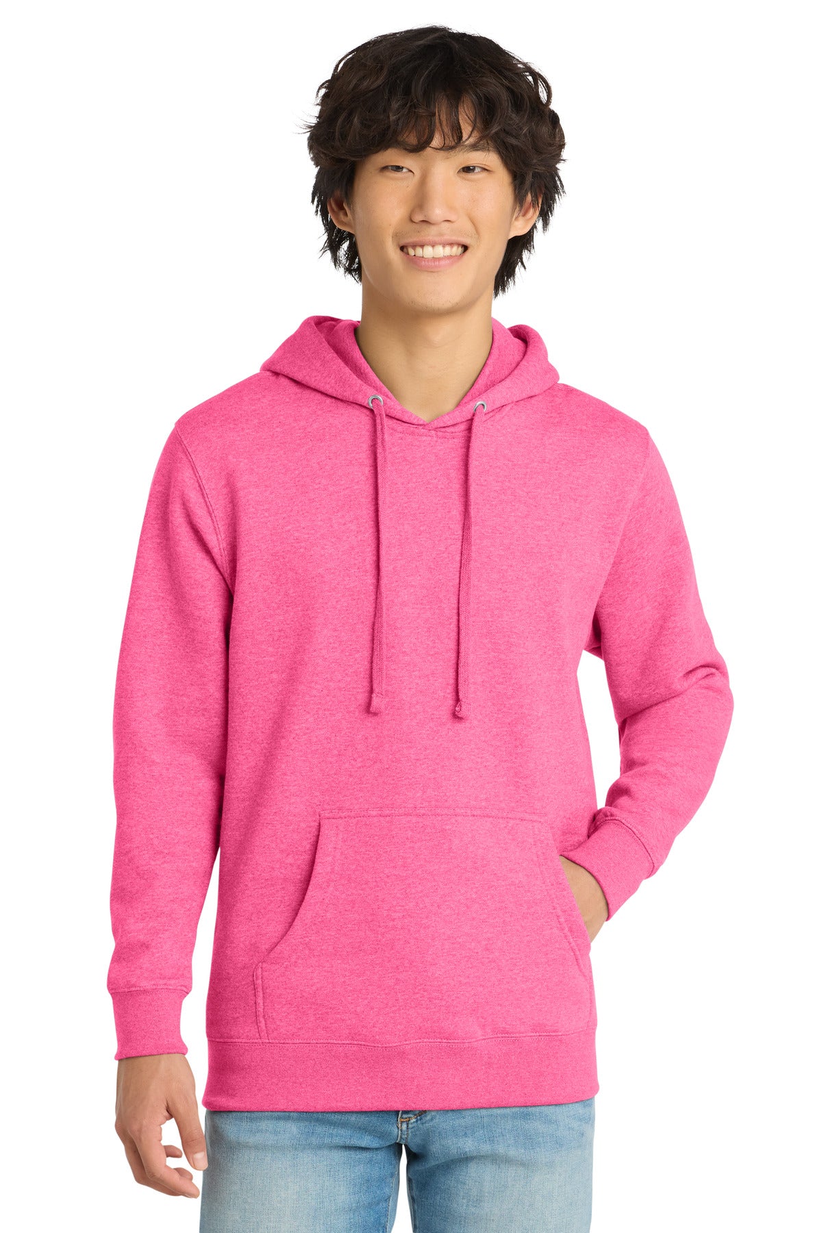 District V.I.T. Fleece Hoodie - Awareness Pink Heather - front
