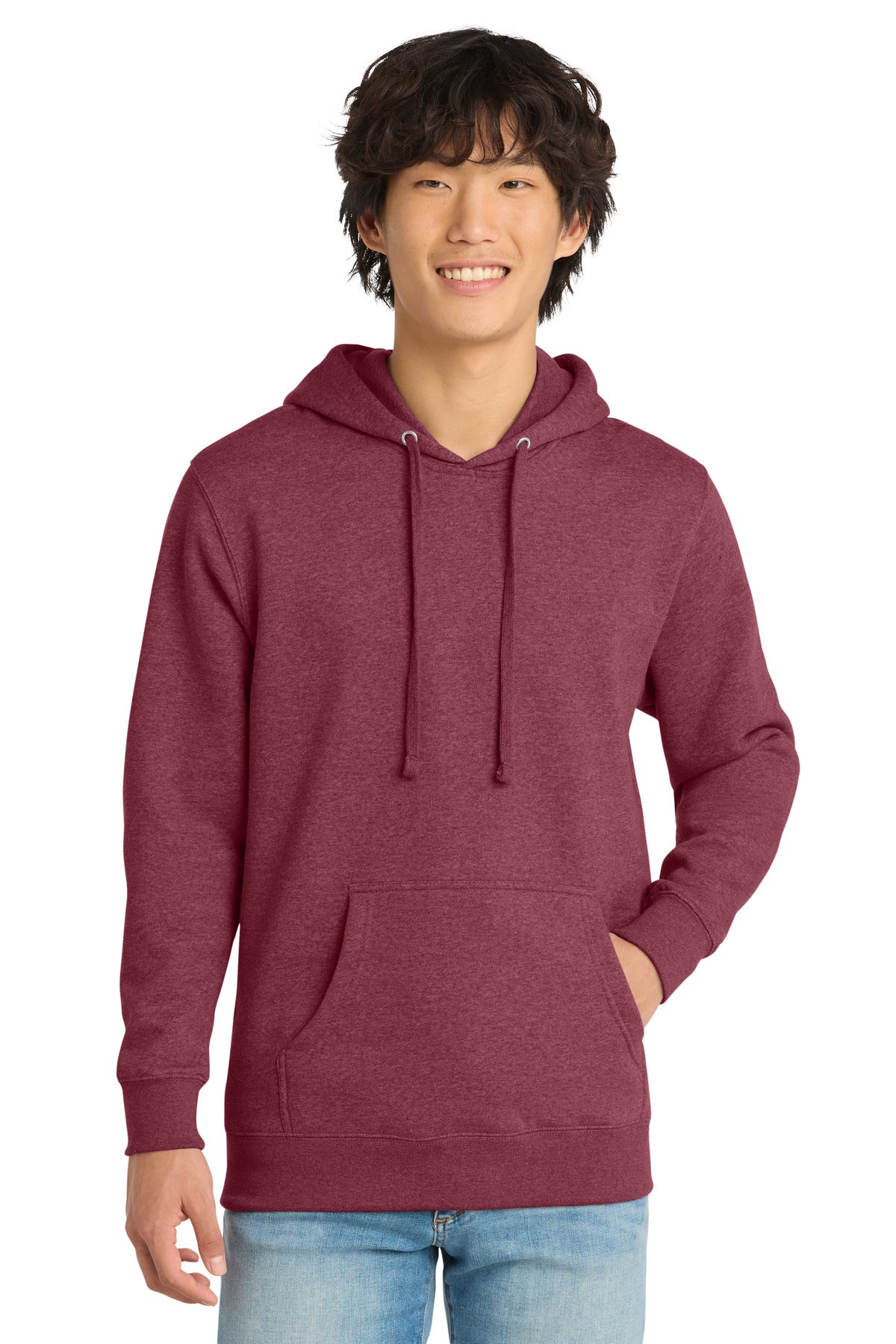 District V.I.T. Fleece Hoodie - Heathered Cardinal - front