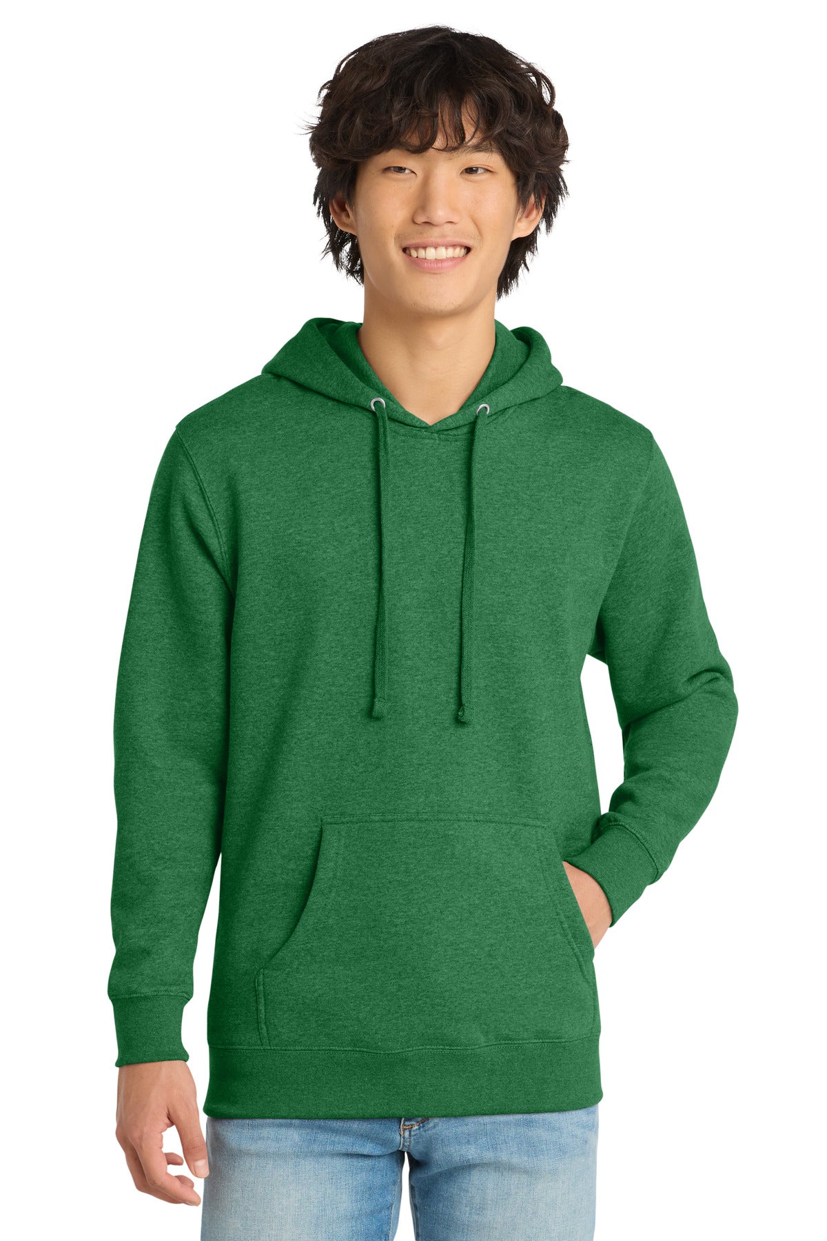 District V.I.T. Fleece Hoodie - Heathered Kelly Green - front