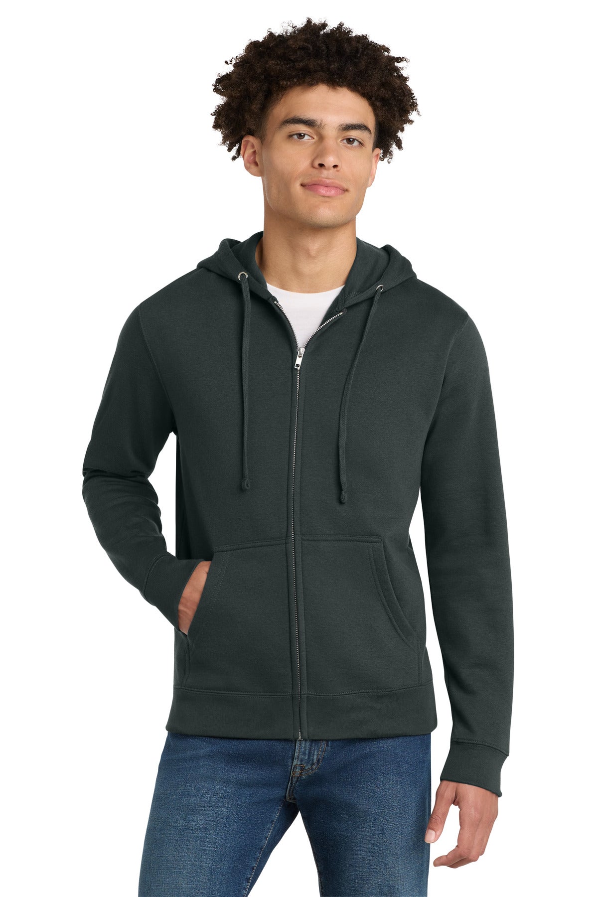 District V.I.T. Fleece Full-Zip Hoodie - Charcoal - front