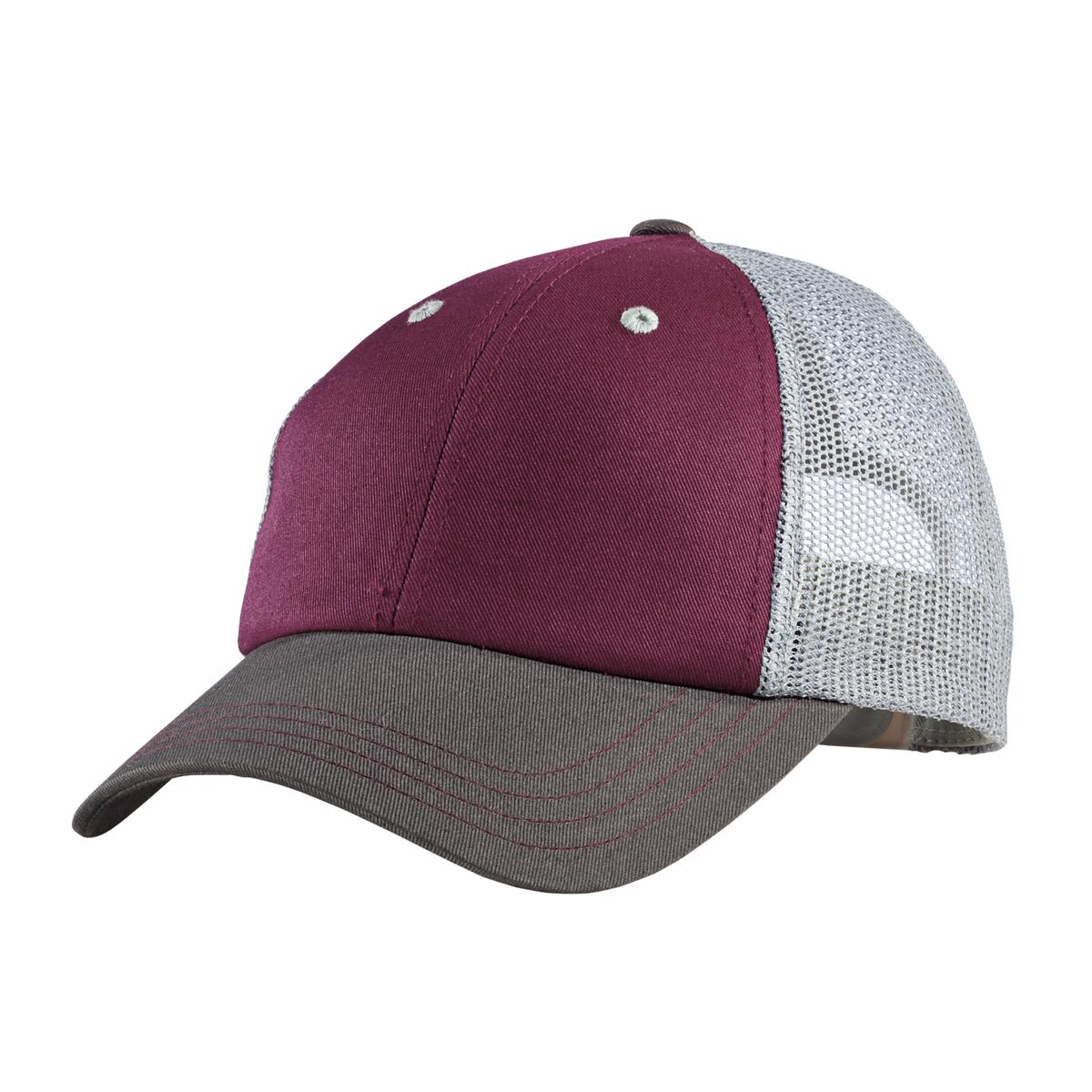 District Tri-Tone Mesh Back Cap - Maroon/ Charcoal/ Grey - front